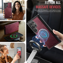 Load image into Gallery viewer, Casekis Leather Magnetic Flip Detachable Wallet Phone Case Red Wine