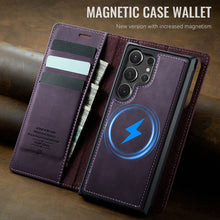 Load image into Gallery viewer, Casekis Leather Magnetic Flip Detachable Wallet Phone Case Purple