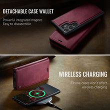 Load image into Gallery viewer, Casekis Leather Magnetic Flip Detachable Wallet Phone Case Red Wine