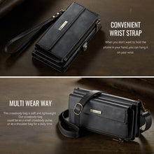 Load image into Gallery viewer, Casekis Crossbody Leather Wallet RFID Phone Case Black