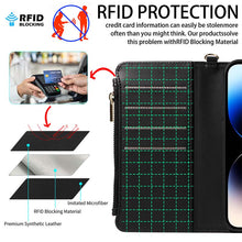 Load image into Gallery viewer, Casekis Cardholder Case with Wrist Strap,Compatible with MagSafe,Zipper Pocket,Black