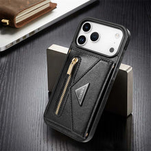 Load image into Gallery viewer, Casekis Crossbody Strap Leather Magnetic Wallet Phone Case Black