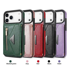 Load image into Gallery viewer, Casekis Crossbody Strap Leather Magnetic Wallet Phone Case Black