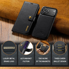 Load image into Gallery viewer, Casekis Detachable Leather Wallet Phone Case Black