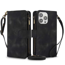 Load image into Gallery viewer, Casekis Crossbody 9 Card Holder Phone Case Black