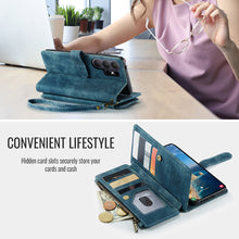 Load image into Gallery viewer, Casekis Leather Zipper Phone Case Blue