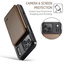 Load image into Gallery viewer, Casekis RFID Cardholder Wallet Phone Case Brown