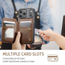 Load image into Gallery viewer, Casekis RFID Cardholder Wallet Phone Case Brown