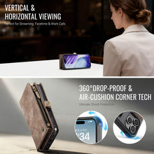 Load image into Gallery viewer, Casekis Wrist Strap Zipper Wallet Phone Case Brown
