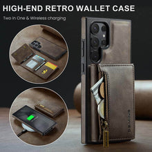 Load image into Gallery viewer, Casekis RFID Magnetic Detachable Leather Wallet Phone Case Coffee