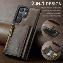Load image into Gallery viewer, Casekis RFID Magnetic Detachable Leather Wallet Phone Case Coffee