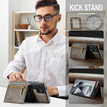 Load image into Gallery viewer, Casekis RFID Magnetic Detachable Leather Wallet Phone Case Coffee