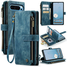 Load image into Gallery viewer, Casekis Leather Zipper Phone Case Blue