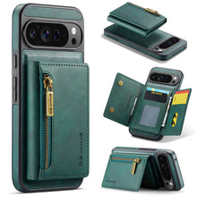 Load image into Gallery viewer, Casekis RFID Magnetic Detachable Leather Wallet Phone Case Green
