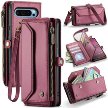 Load image into Gallery viewer, Casekis Cardholer Zipper Wallet Crossbody Phone Case Red