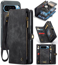 Load image into Gallery viewer, Casekis Wrist Strap Zipper Wallet Phone Case Black
