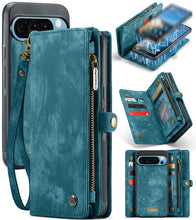 Load image into Gallery viewer, Casekis Wrist Strap Zipper Wallet Phone Case Blue