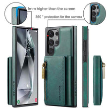 Load image into Gallery viewer, Casekis RFID Magnetic Detachable Leather Wallet Phone Case Green
