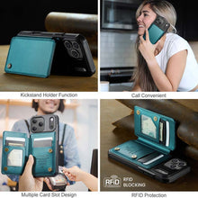 Load image into Gallery viewer, Casekis RFID Cardholder Wallet Phone Case Green