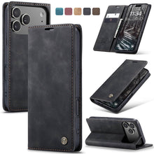 Load image into Gallery viewer, Casekis Retro Wallet Case Black
