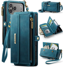 Load image into Gallery viewer, Casekis Crossbody Leather Wallet RFID Phone Case Green