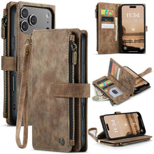 Load image into Gallery viewer, Casekis Leather Zipper Phone Case Brown