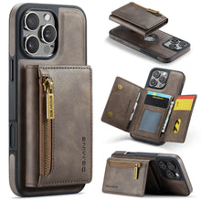 Load image into Gallery viewer, Casekis RFID Magnetic Detachable Leather Wallet Phone Case Coffee
