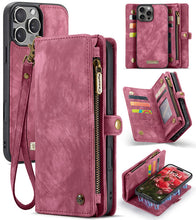 Load image into Gallery viewer, Casekis Wrist Strap Zipper Wallet Phone Case Red