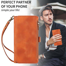 Load image into Gallery viewer, Casekis Zipper RFID Wallet Phone Case Brown
