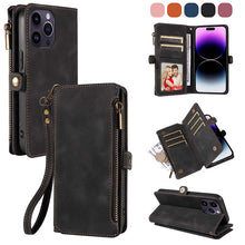Load image into Gallery viewer, Casekis Zipper RFID Wallet Phone Case Black