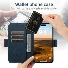 Load image into Gallery viewer, Casekis Leather Wallet Phone Case compatible with MagSafe Blue