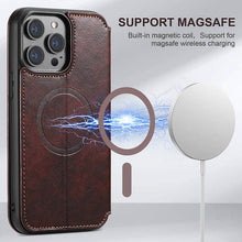 Load image into Gallery viewer, Casekis Leather Wallet MagSafe Phone Case Brown