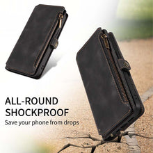 Load image into Gallery viewer, Casekis Zipper RFID Wallet Phone Case Black