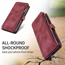 Load image into Gallery viewer, Casekis Zipper RFID Wallet Phone Case Red Wine