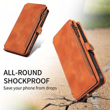 Load image into Gallery viewer, Casekis Zipper RFID Wallet Phone Case Brown