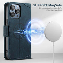 Load image into Gallery viewer, Casekis Leather Wallet Phone Case compatible with MagSafe Blue