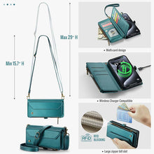 Load image into Gallery viewer, Casekis Cardholer Zipper Wallet Crossbody Phone Case Green