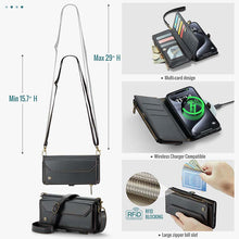 Load image into Gallery viewer, Casekis Cardholer Zipper Wallet Crossbody Phone Case Black