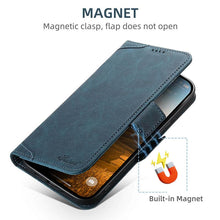 Load image into Gallery viewer, Casekis Leather Wallet Phone Case compatible with MagSafe Blue