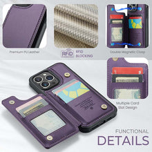 Load image into Gallery viewer, Casekis RFID Cardholder Wallet Phone Case Purple