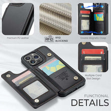 Load image into Gallery viewer, Casekis RFID Cardholder Wallet Phone Case Black