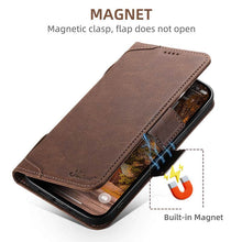 Load image into Gallery viewer, Casekis Leather Wallet Phone Case compatible with MagSafe Brown