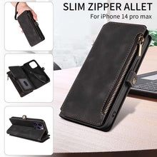 Load image into Gallery viewer, Casekis Zipper RFID Wallet Phone Case Black