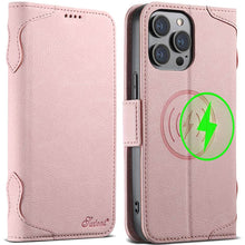 Load image into Gallery viewer, Casekis Leather Wallet Phone Case compatible with MagSafe Pink