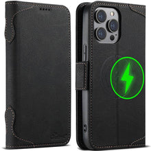 Load image into Gallery viewer, Casekis Leather Wallet Phone Case compatible with MagSafe Black