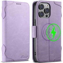 Load image into Gallery viewer, Casekis Leather Wallet Phone Case compatible with MagSafe Purple