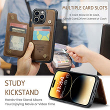 Load image into Gallery viewer, Casekis RFID Cardholder Wallet Phone Case Brown