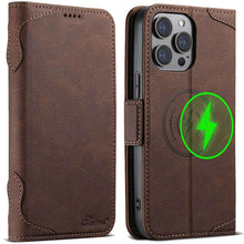 Load image into Gallery viewer, Casekis Leather Wallet Phone Case compatible with MagSafe Brown