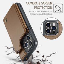 Load image into Gallery viewer, Casekis RFID Cardholder Wallet Phone Case Brown