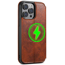 Load image into Gallery viewer, Casekis Leather Wallet MagSafe Phone Case Khaki